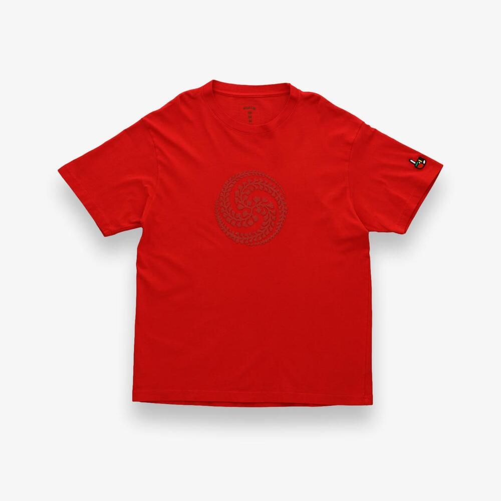 NEW ONLY ONE women's ivy yin yang swirl logo t-shirt in red